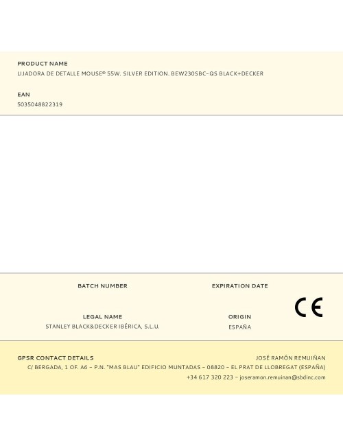 Lijadora de detalle mouse® 55w. silver edition. bew230sbc-qs black+decker