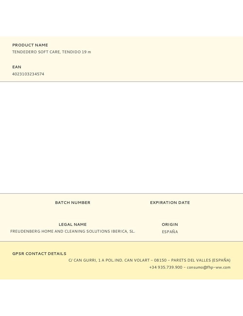 Tendedero soft care, tendido 19 m