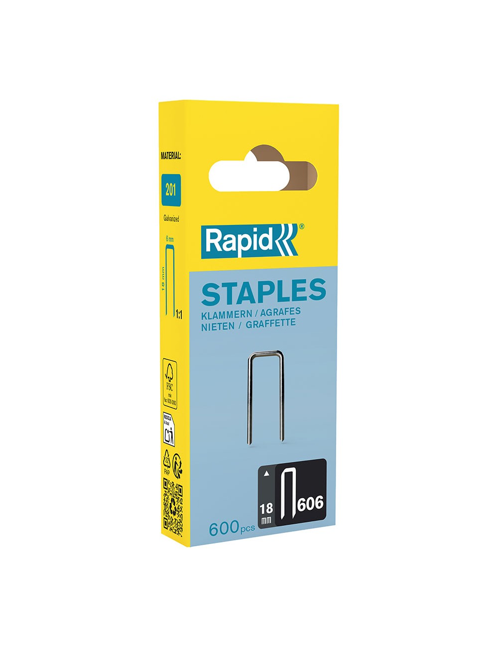 Grapa 606 / 18 mm galvanizada, 600 uds Grapa 606 / 18 mm galvanizada, 600 uds