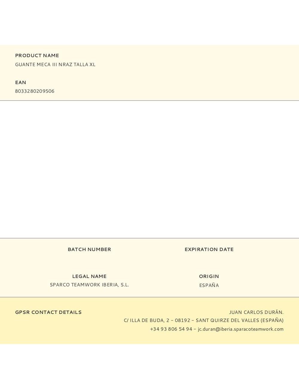 Guante piel sintética, meca iii nraz, azul, t-xl