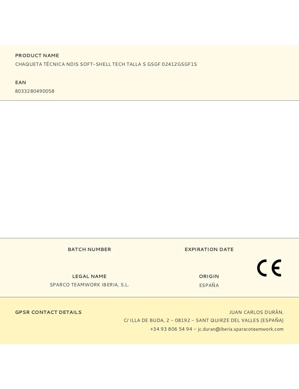 Chaqueta técnica ndis soft-shell tech talla s gsgf 02412gsgf1s