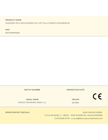 Sudadera tech ndis hooded full zip talla m bm/af 02414bmaf2m