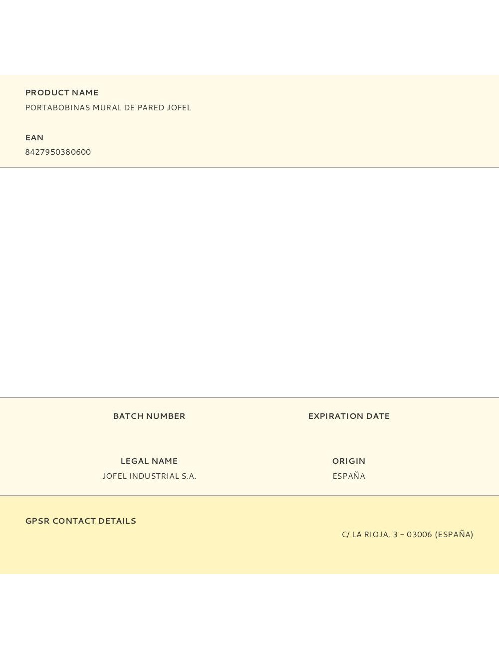 Portabobinas mural de pared jofel