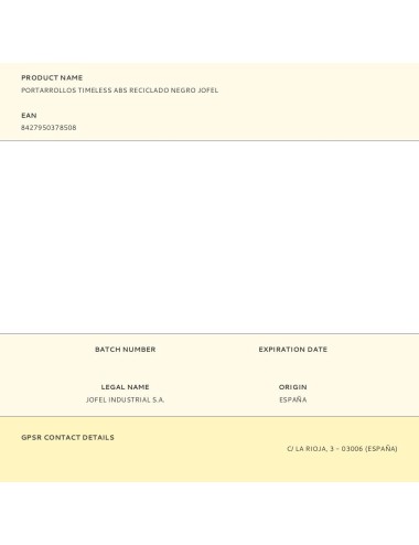 Portarrollos timeless abs reciclado negro jofel