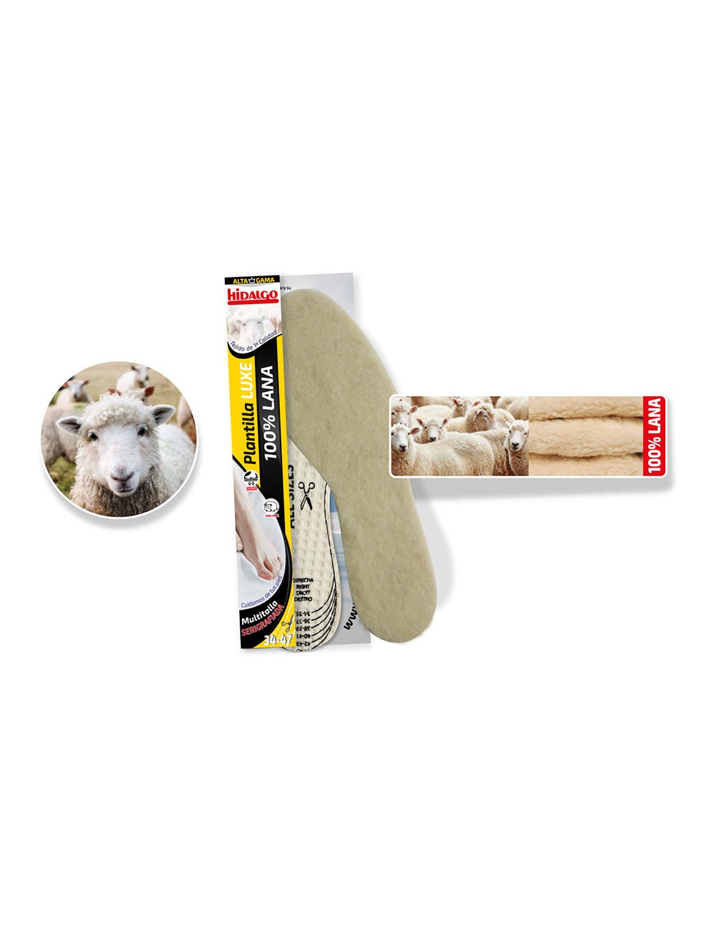 Plantilla para calzado borreguillo 100% lana recortable