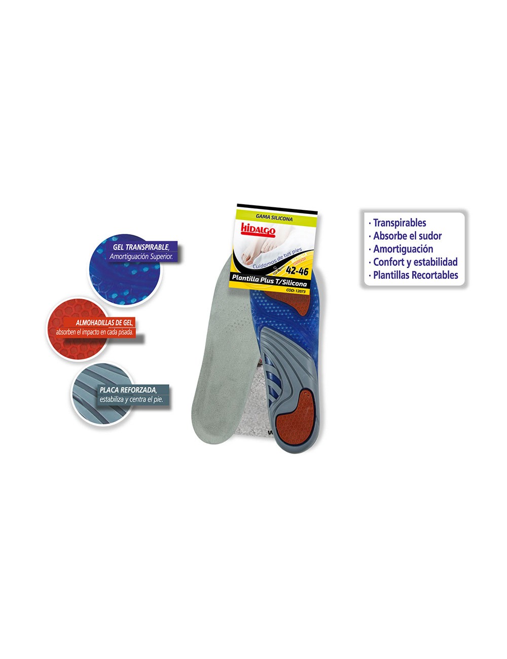 Plantilla para calzado plus silicona t: 42-46