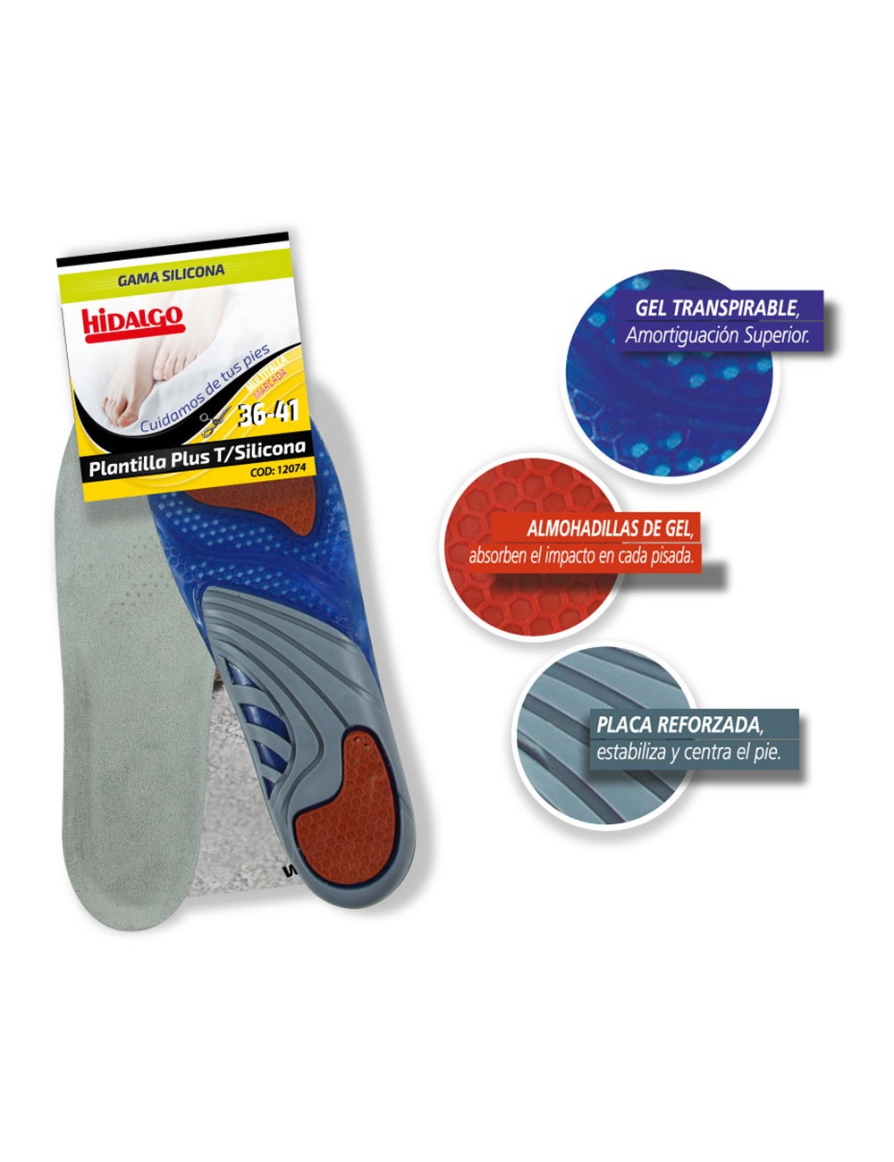 Plantilla para calzado plus silicona t: 36-41