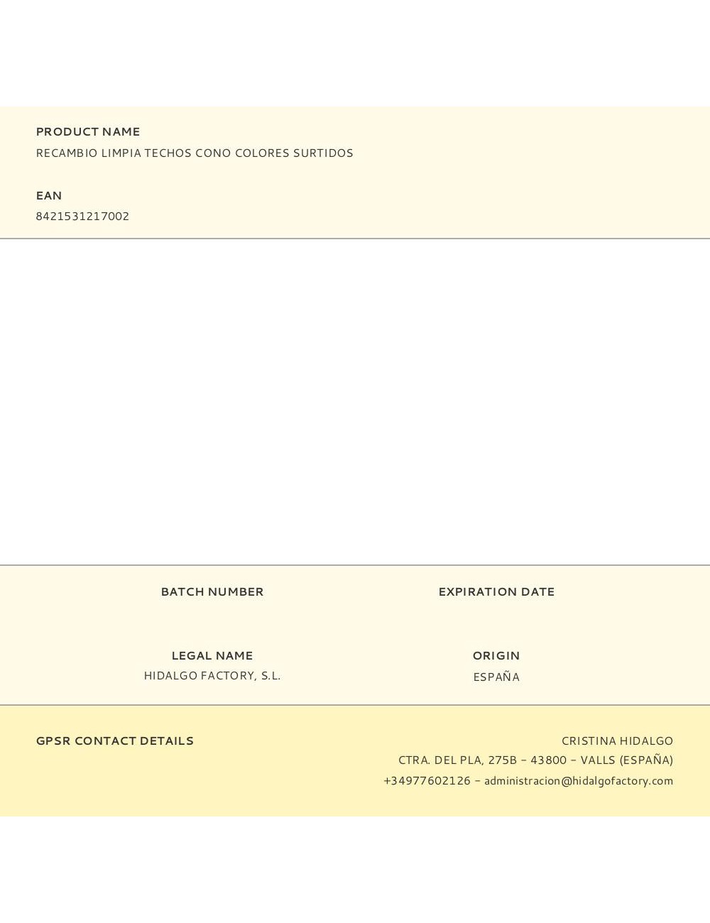 Recambio limpia techos cono colores surtidos