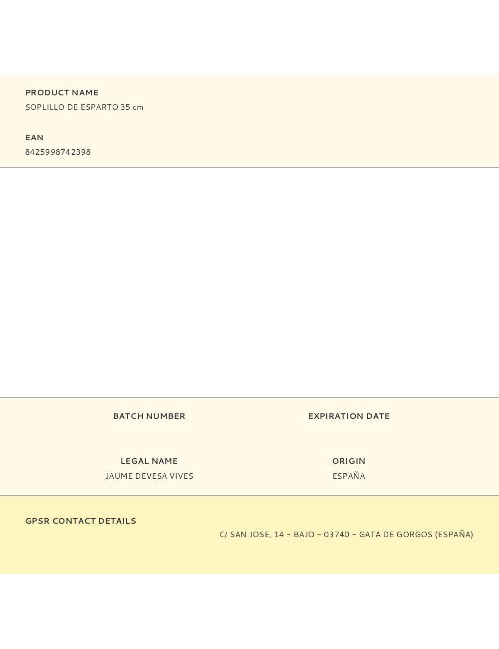 Soplillo de esparto 35 cm