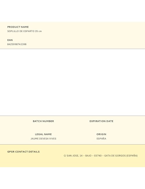 Soplillo de esparto 35 cm