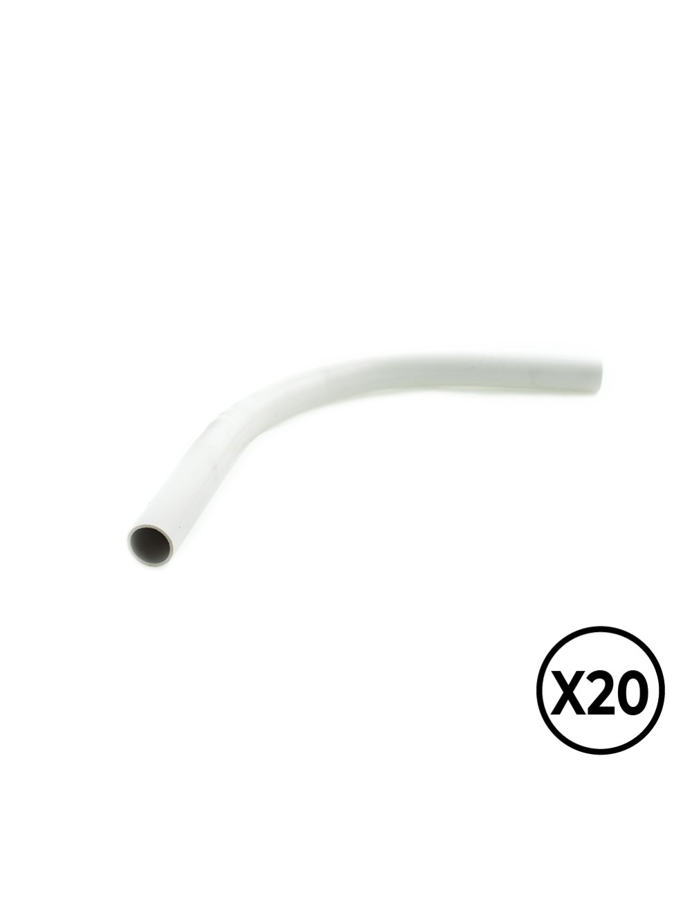 Curva rígida pvc ø 16 mm, gris, 20 unidades