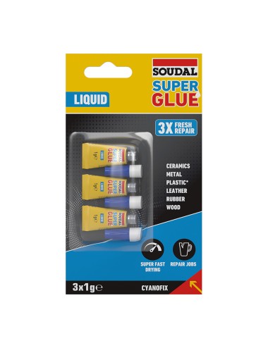 Super glue líquido 3 x 1 g
