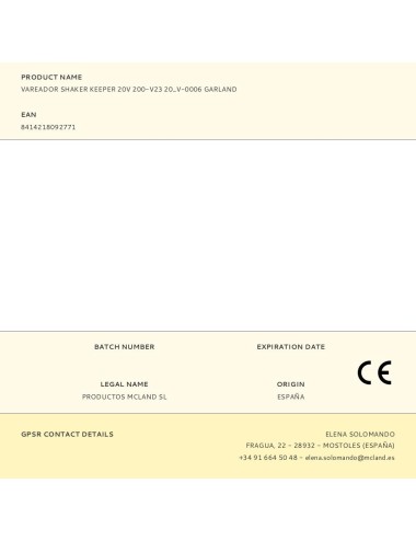 Vareador shaker keeper 20v 200-v23 20_v-0006 garland