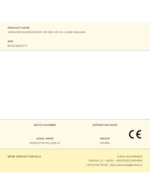 Vareador shaker keeper 20v 200-v23 20_v-0006 garland