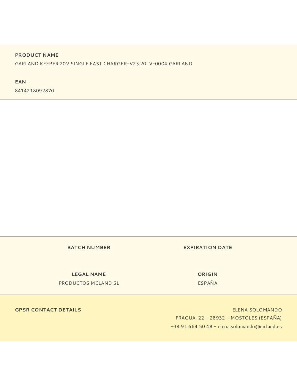 Garland keeper 20v single fast charger-v23 20_v-0004 garland