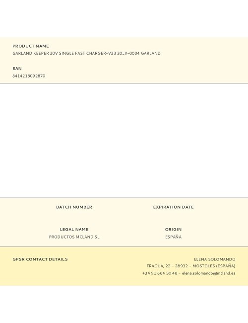 Garland keeper 20v single fast charger-v23 20_v-0004 garland