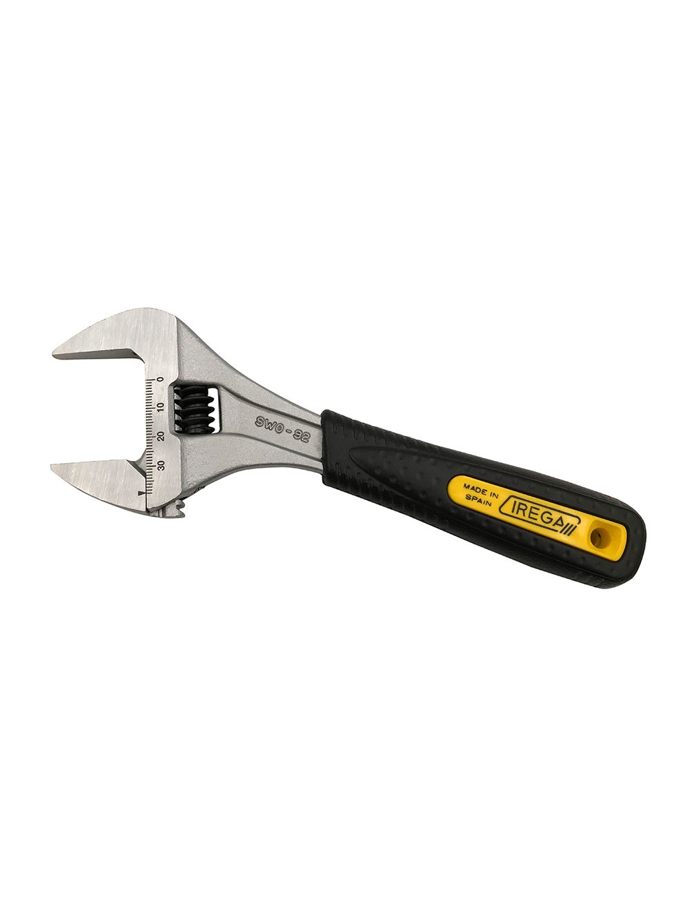 Llave ajustable de gran apertura de 6" y 8" irega. expositor de 12 unidades
