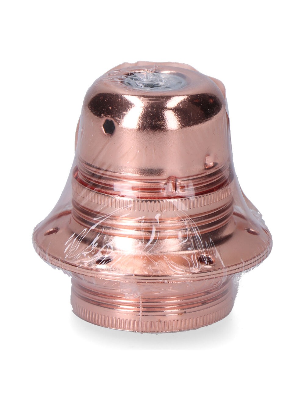 Portalámparas e27 metálico, 100 w 250 v, rosado, ø60 x 40 mm (retractilado)