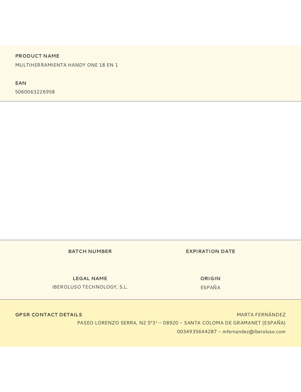 Multiherramienta handy one 18 en 1