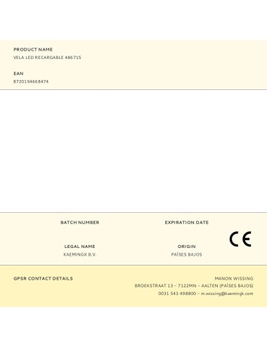 Vela led recargable de plástico para interior, 8 uds