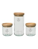 Tarros de almacenamiento de cristal reciclado, 3 uds
