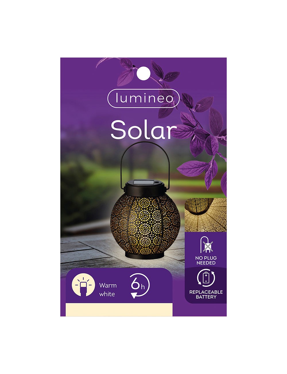 Farol solar de metal para exterior 16cm 897539