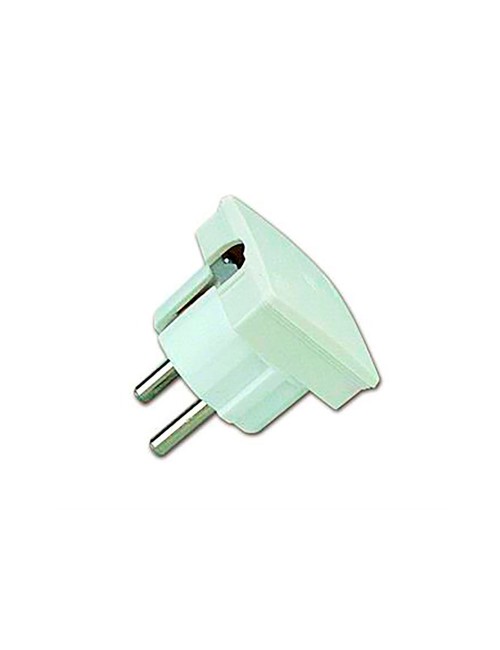 Clavija 2p+t salida lateral 4,8 mm blanca (retractilado)