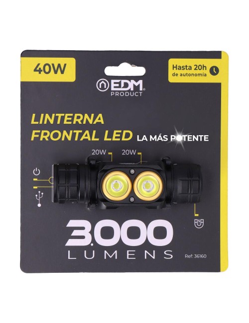 Linterna led frontal thunder track 3000 lm