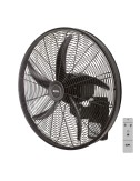 Ventilador pared mando a distancia, negro, potencia 100 w 64,7 db aspas ø45 cm