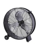 Ventilador industrial de suelo, con ruedas, negro 180 w 59,8 db ø65 cm