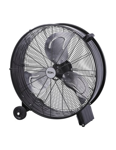 Ventilador industrial de suelo, con ruedas, negro 180 w 59,8 db ø65 cm