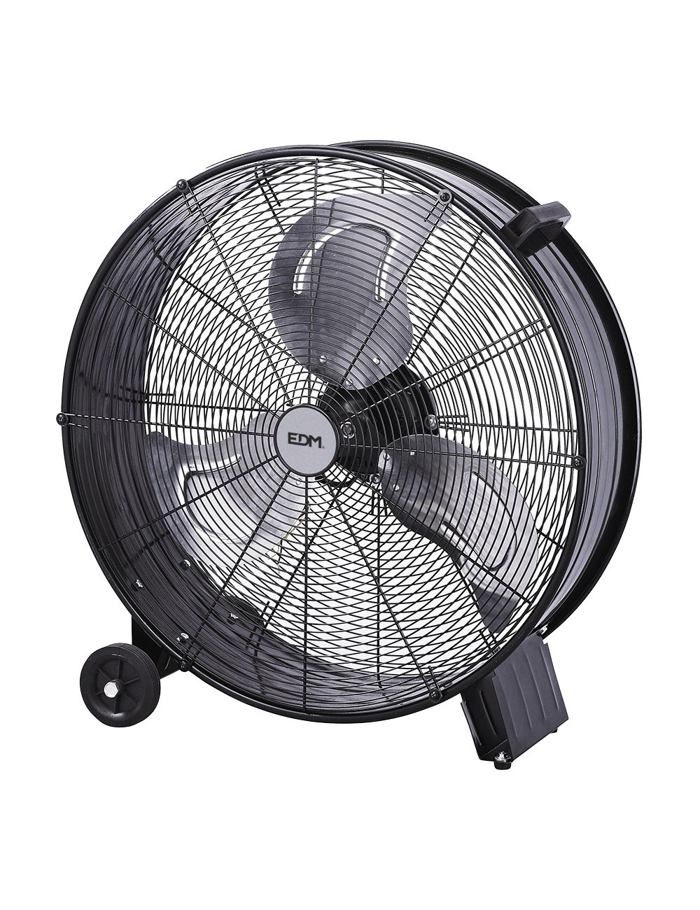 Ventilador industrial de suelo, con ruedas, negro 180 w 59,8 db ø65 cm