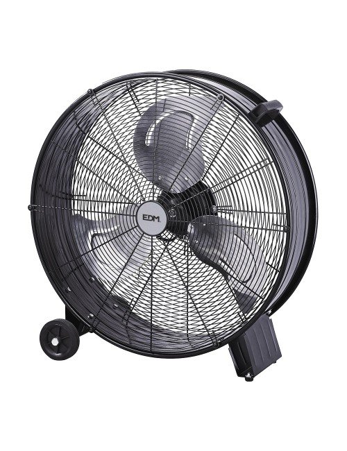 Ventilador industrial de suelo, con ruedas, negro 180 w 59,8 db ø65 cm