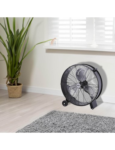 Ventilador industrial de suelo, con ruedas, negro 180 w 59,8 db ø65 cm
