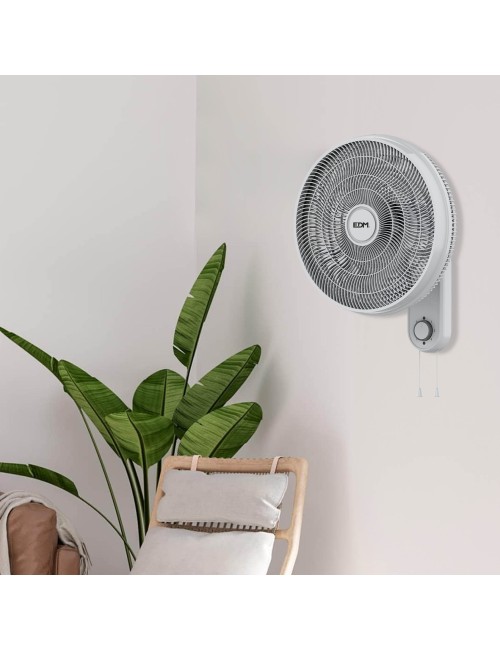Ventilador pared blanco, potencia 55 w 57,24 db aspas ø40 cm