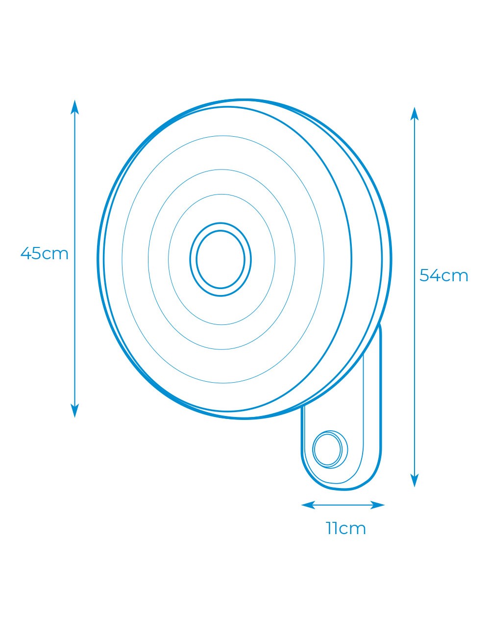 Ventilador pared blanco, potencia 55 w 57,24 db aspas ø40 cm