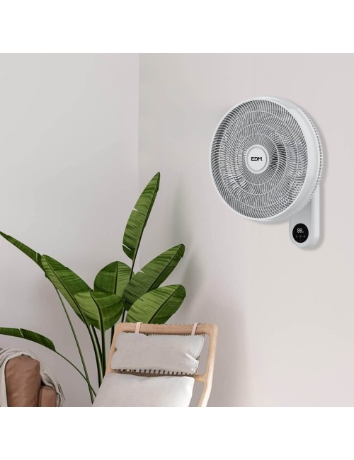 Ventilador pared mando a distancia, blanco, potencia 55 w 57,24 db aspas ø40 cm