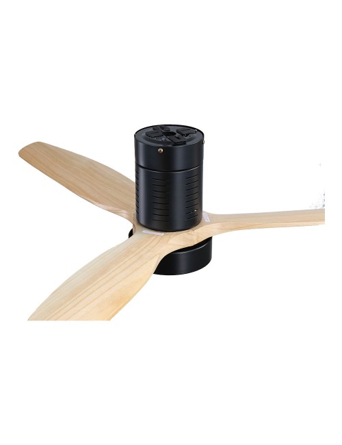 Ventilador de techo modelo kara con 3 aspas de madera ø132cm luz led 3000/4000/6000k, 3cct, potencia: 30 w , color negro