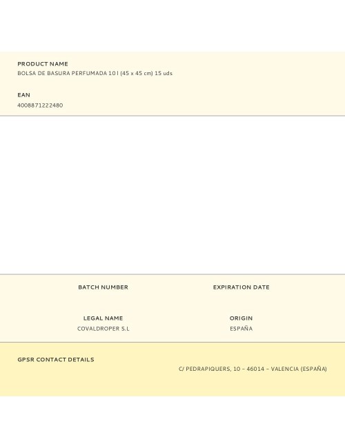 Bolsa de basura perfumada 10 l (45 x 45 cm) 12 uds