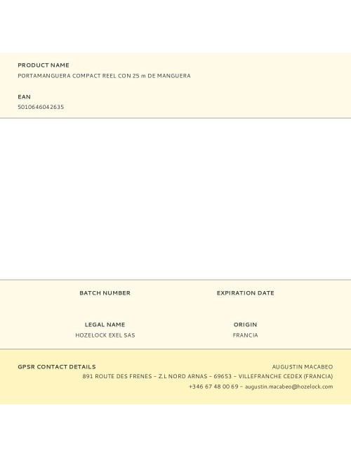 Portamanguera compact reel con 25 m de manguera