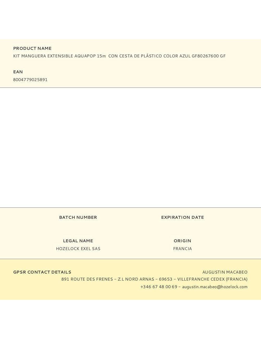 Kit manguera extensible aquapop 15m con cesta de plástico color azul gf80267600 gf