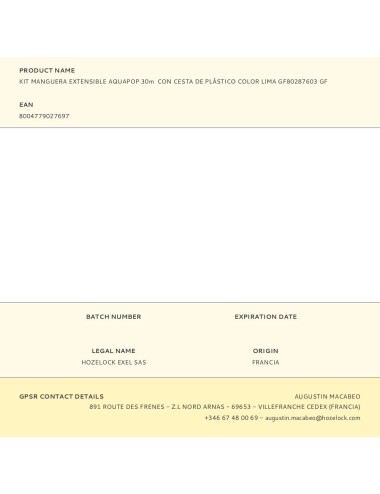 Kit manguera extensible aquapop 30m con cesta de plástico color lima gf80287603 gf