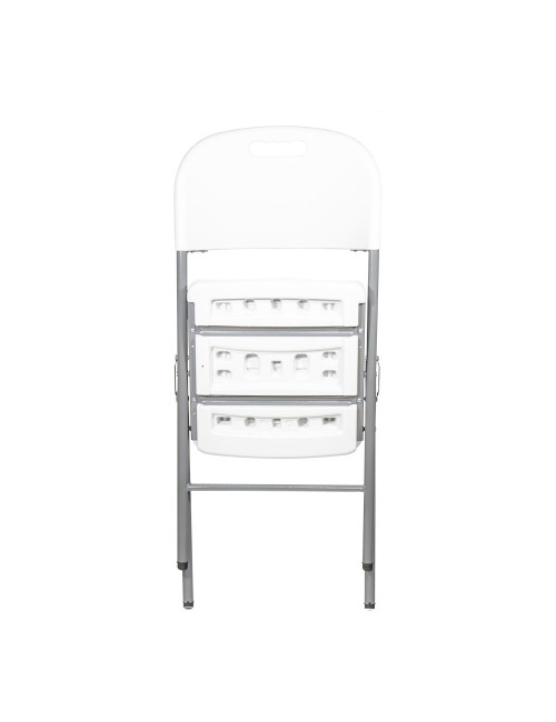 Silla plegable blanca 86,5 x 47 x 54 cm