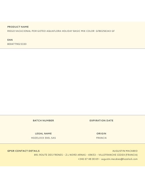 Riego vacacional por goteo aquaflora holiday basic mix color gf80256343 gf