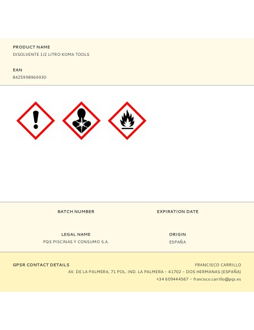 Disolvente 1/2 litro koma tools