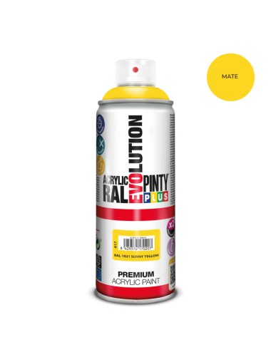 Pintura acrílica spray evolution 520 cc ral 1021 matt sunny yellow 300 g