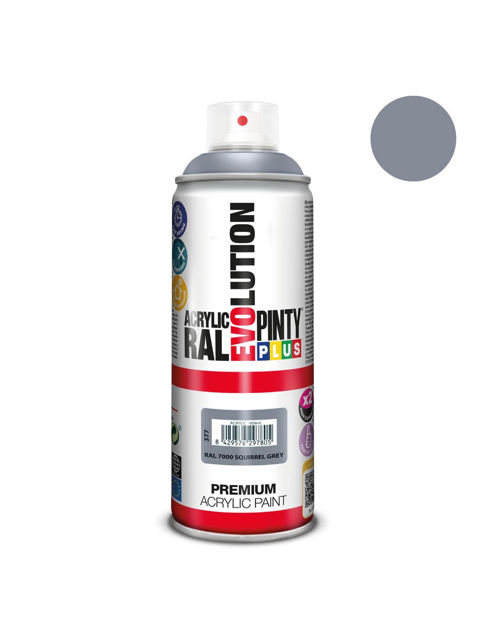 Pintura acrílica spray evolution 520 cc ral 7000 squirrel grey 300 g