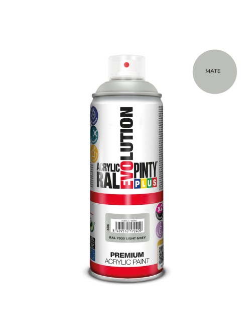 Pintura acrílica spray evolution 520 cc ral 7035 matt light grey 300 g