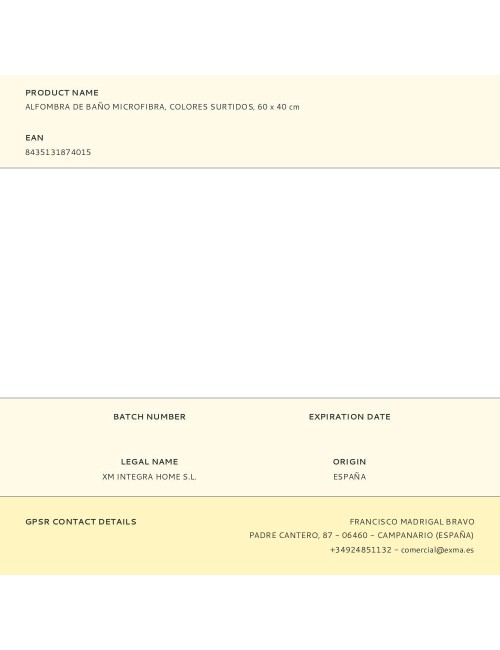 Alfombra de baño microfibra, colores surtidos, 60 x 40 cm