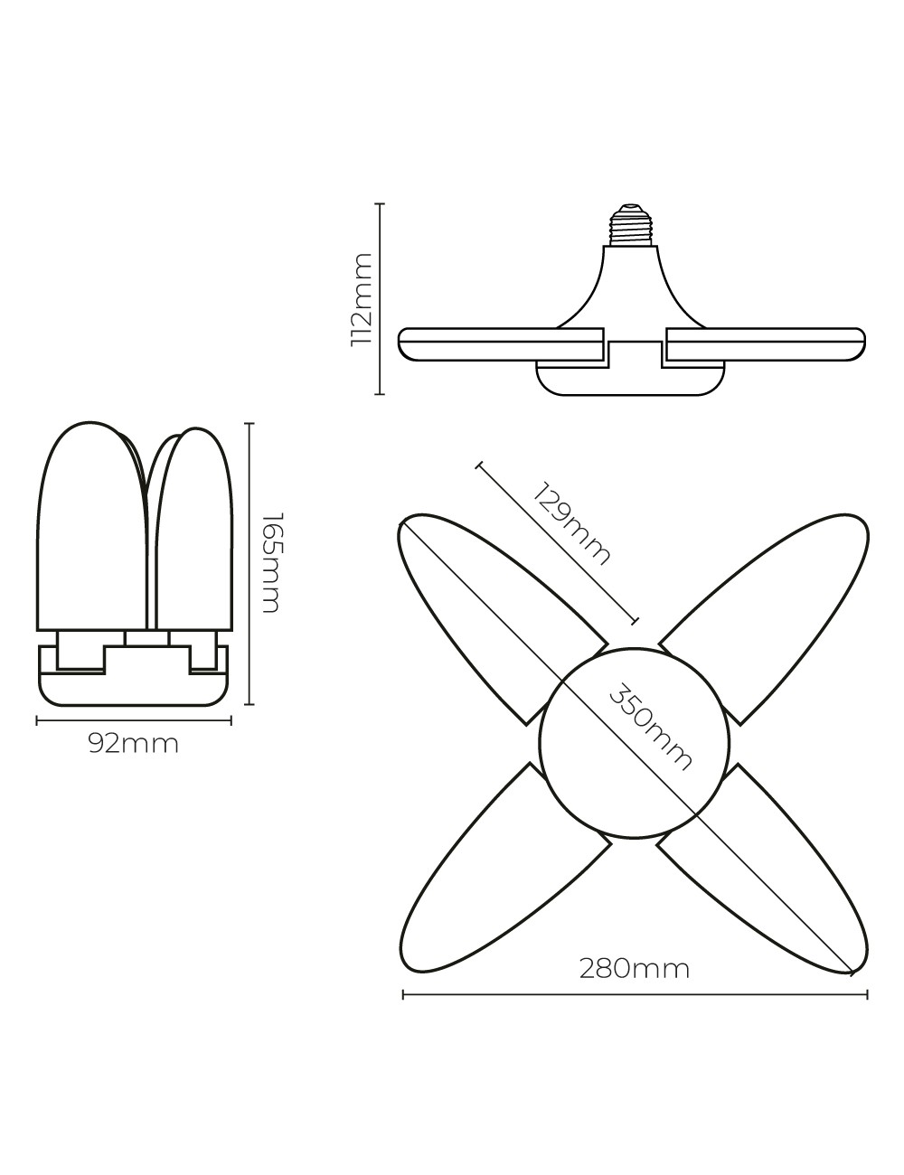 Bombilla led multidireccional, casquillo e27, potencia 30 w, luz fría